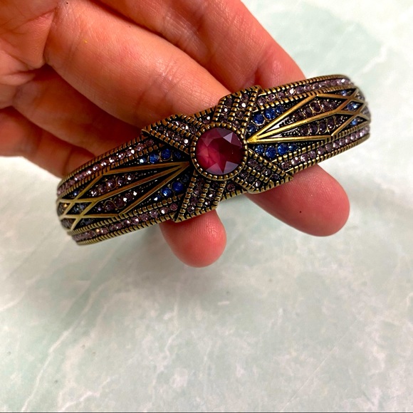 Heidi Daus pink and navy magnetic clasp bangle - Picture 1 of 7